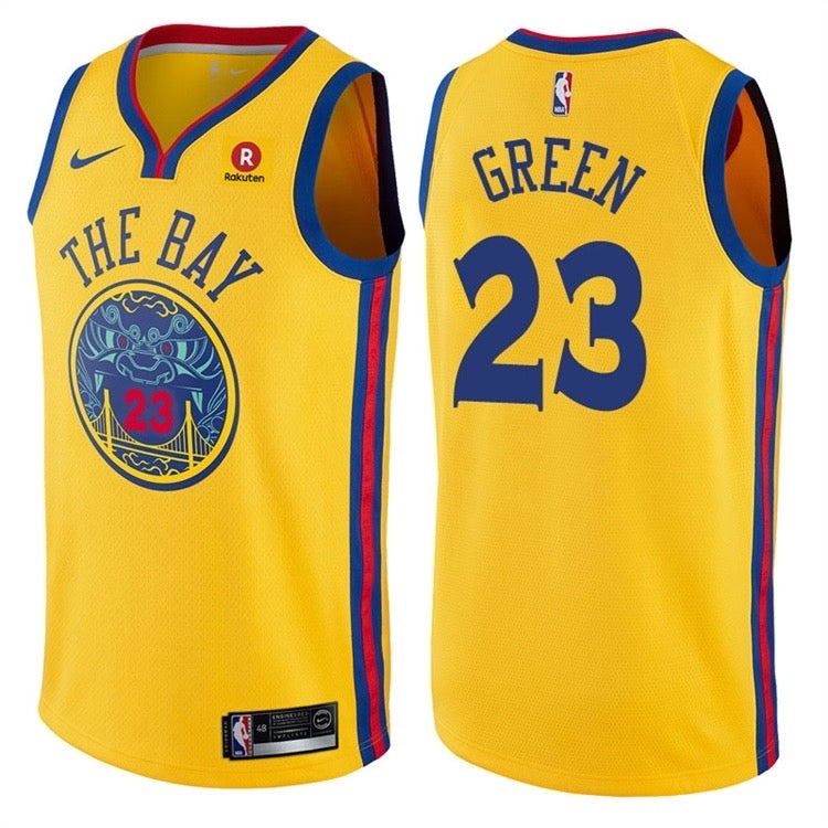 Les Warriors The Bay maillot vert jaune 23