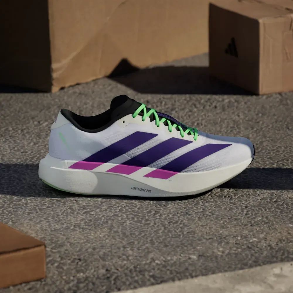 Adidas Adizero EVO SL 'White Collegiate Purple Lime Burst'