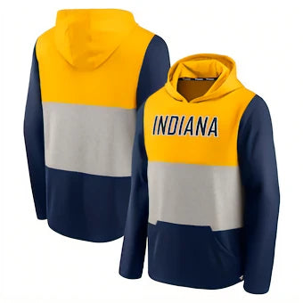 Sweat à capuche bleu/gris/jaune Indiana Pacers