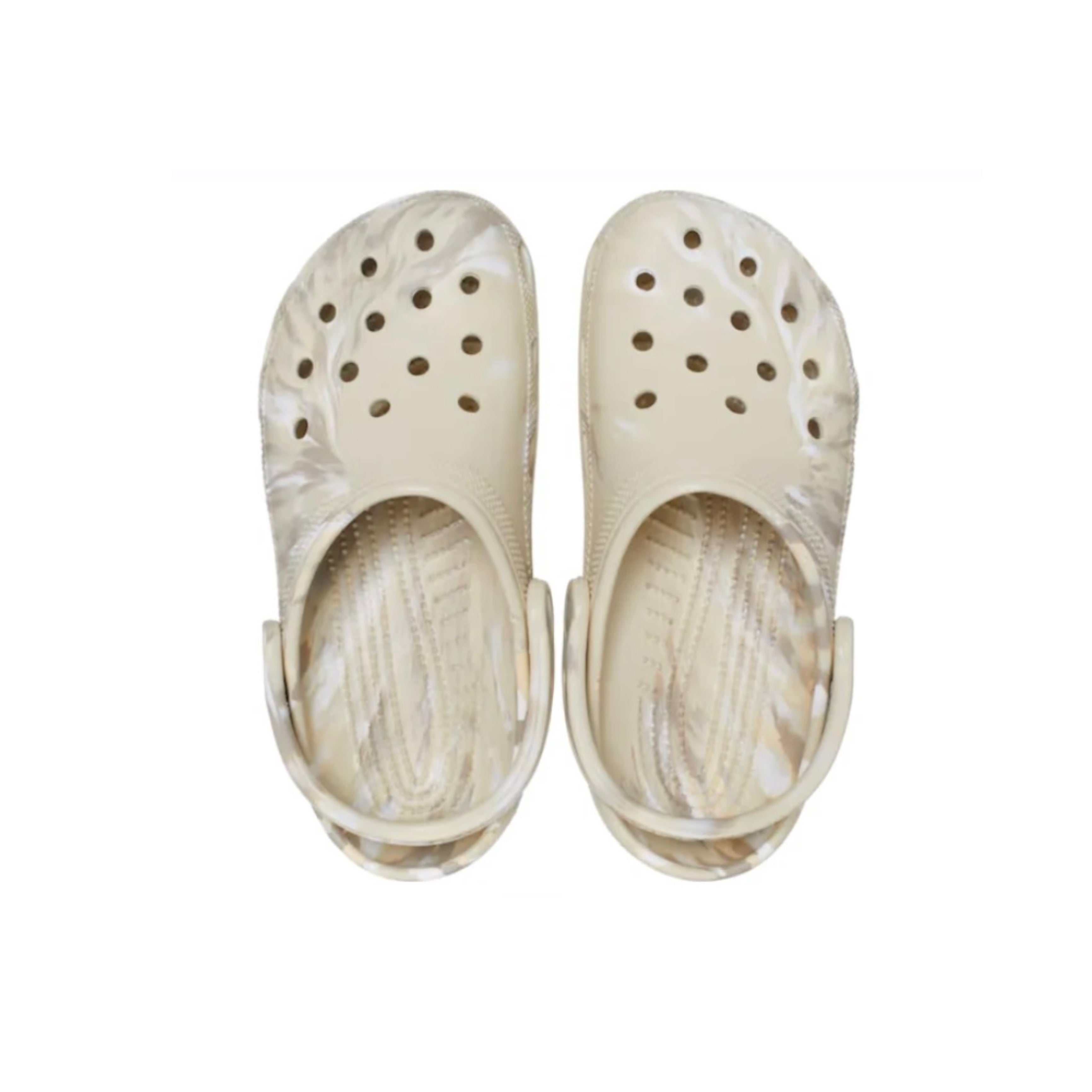 Marble beige crocs