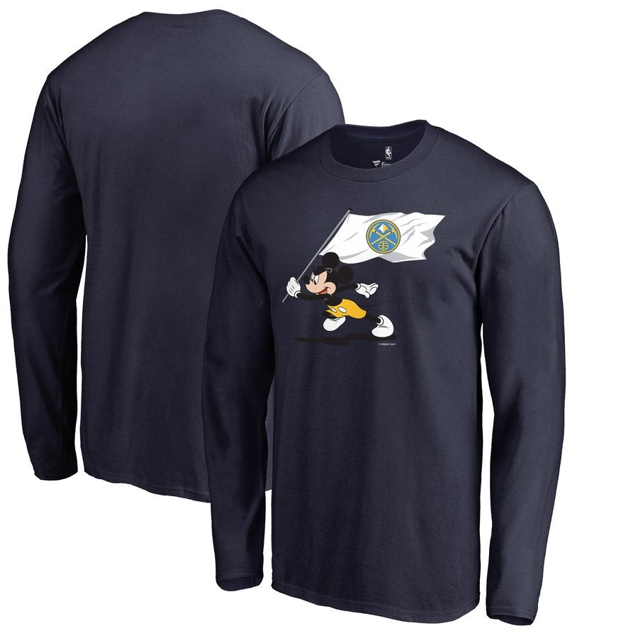 Chemise longue noire Mickey Mouse des Denver Nuggets