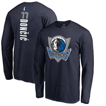 Chemise longue noire doncic des Dallas Mavericks 77