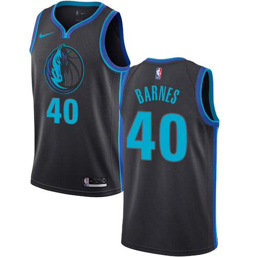 Mavericks black/blue 40 barnes  jersey