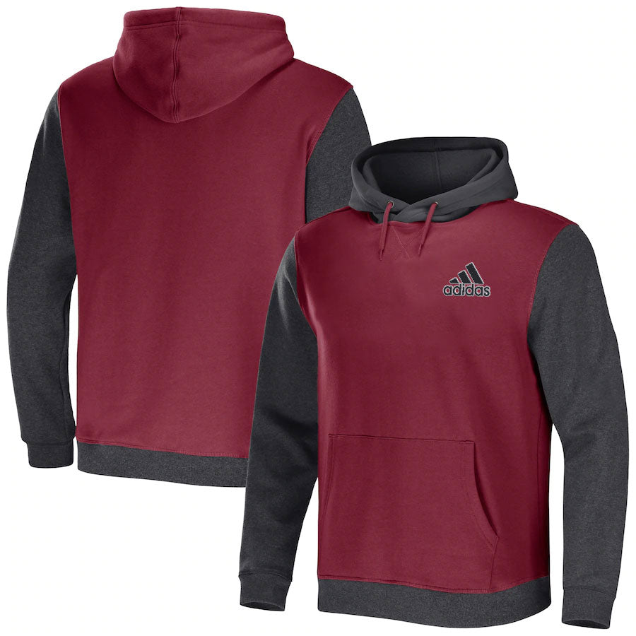 Adidas grey and dark red hoodie