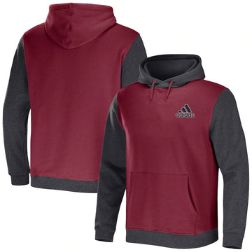 Adidas grey and dark red hoodie