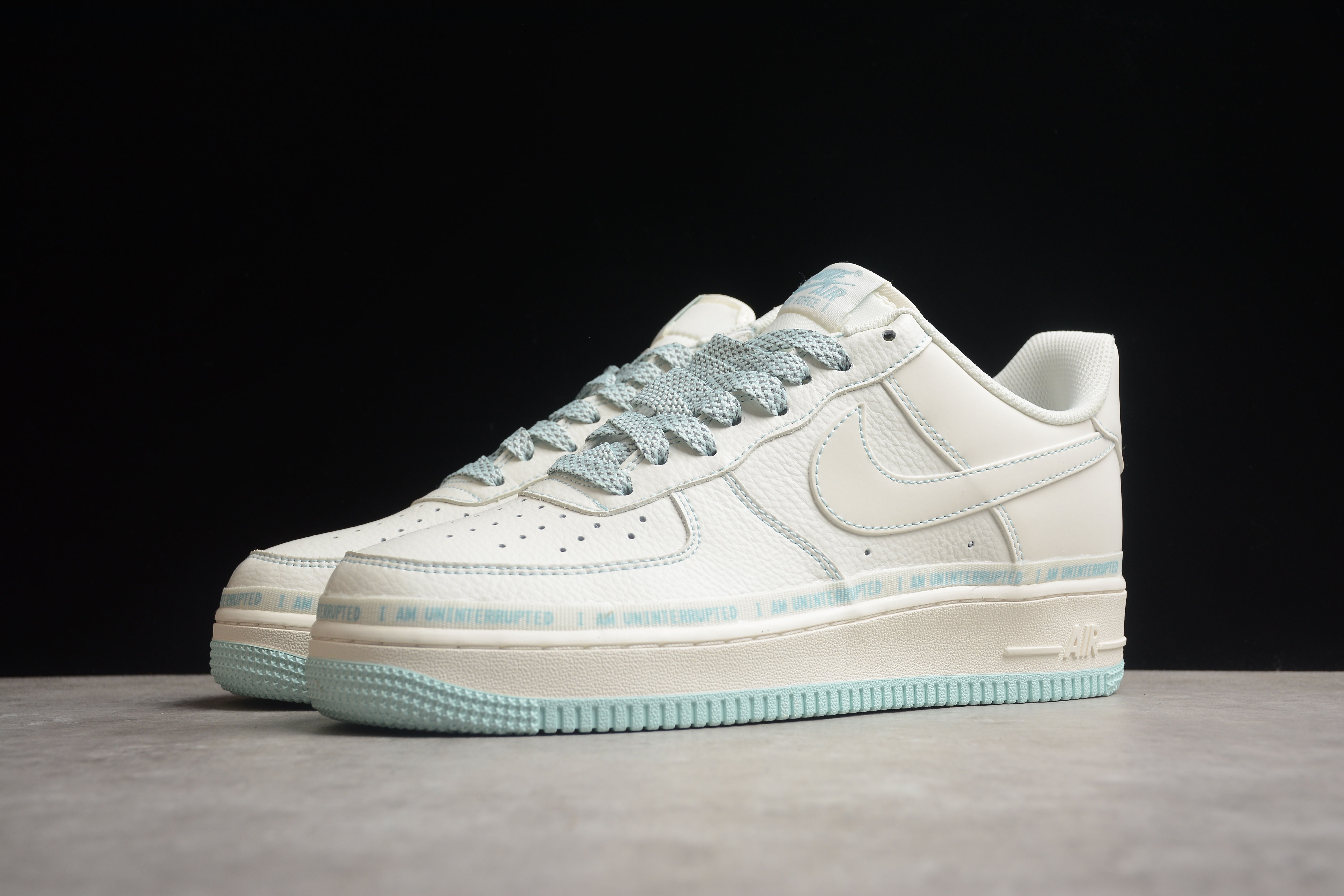 Nike airforce A1 white and light blue shoes