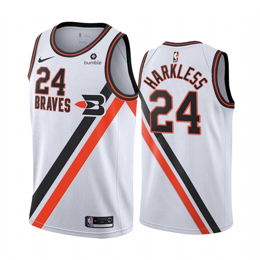 Braves white/red 24 harkless jersey