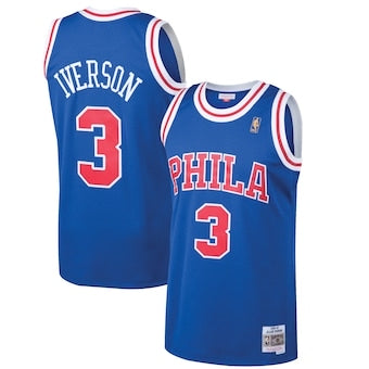 Maillot rétro bleu des Philadelphia 76ers