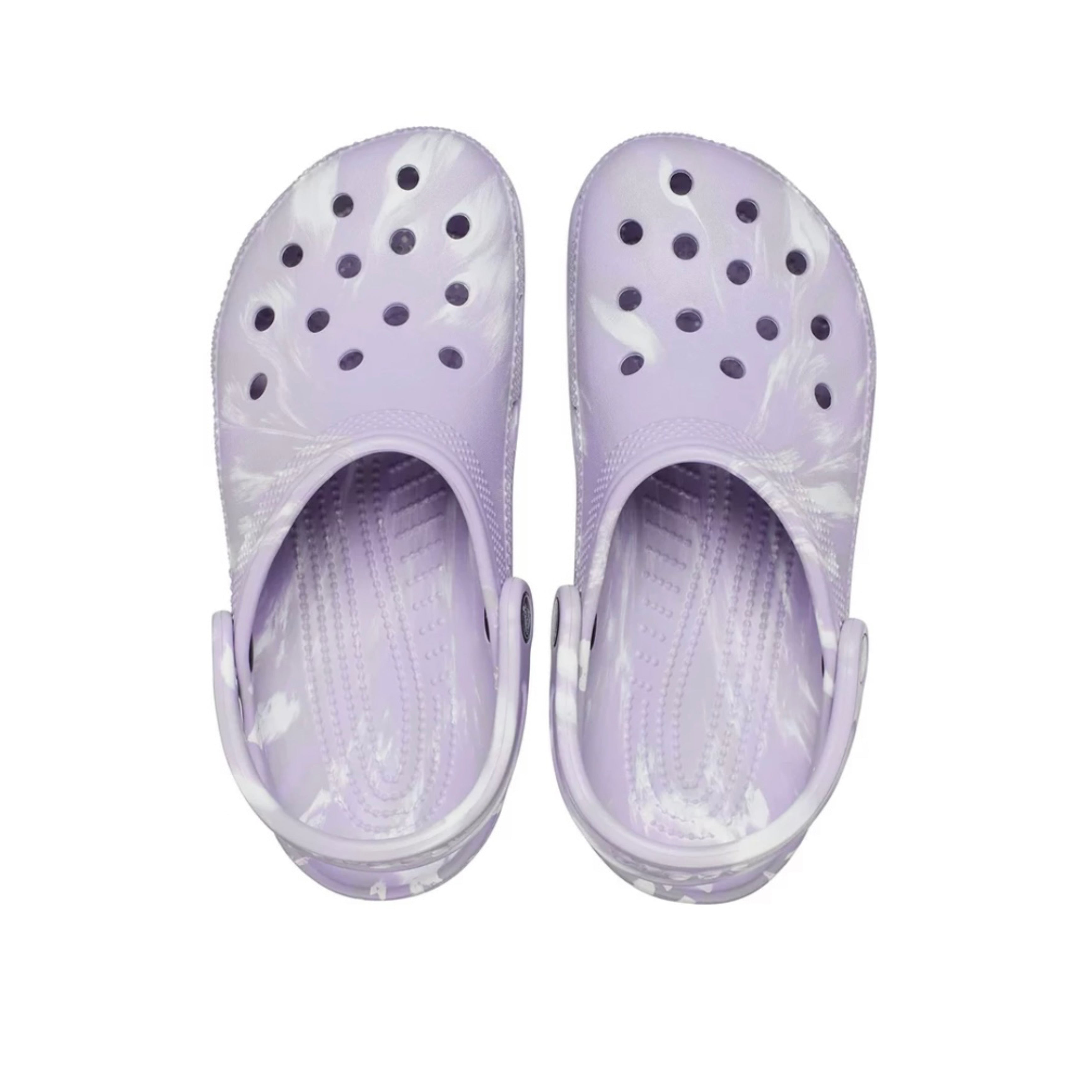 Marble purple crocs