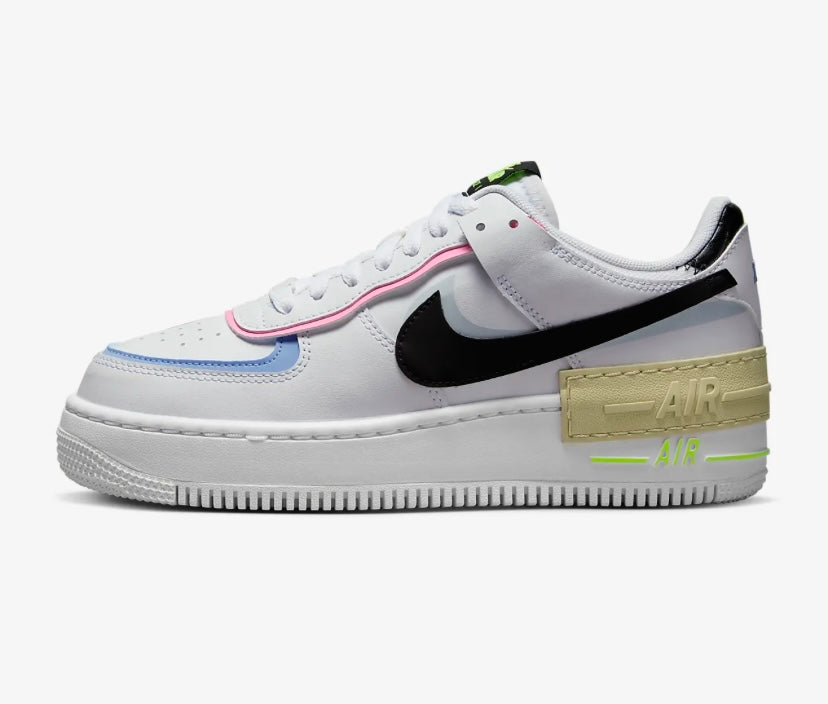 Nike airforce A1 double bleu rose noir chaussures