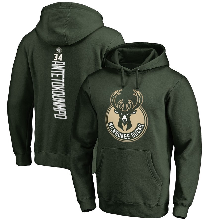 Milwaukee Bucks Sweat à capuche vert olive 34 Antetokounmpo