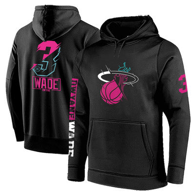 Miami heat black 3 wade hoodie