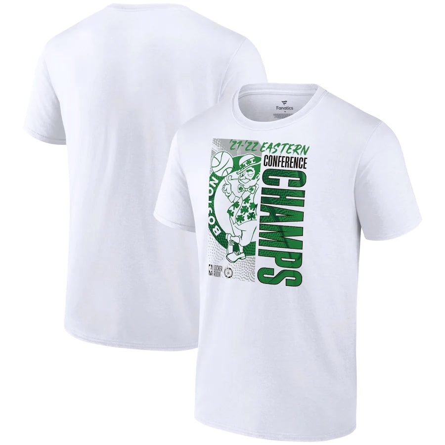 T-shirt de vestiaire des champions de la Conférence Est 2022 de marque fanatiques de Boston Celtics - Blanc