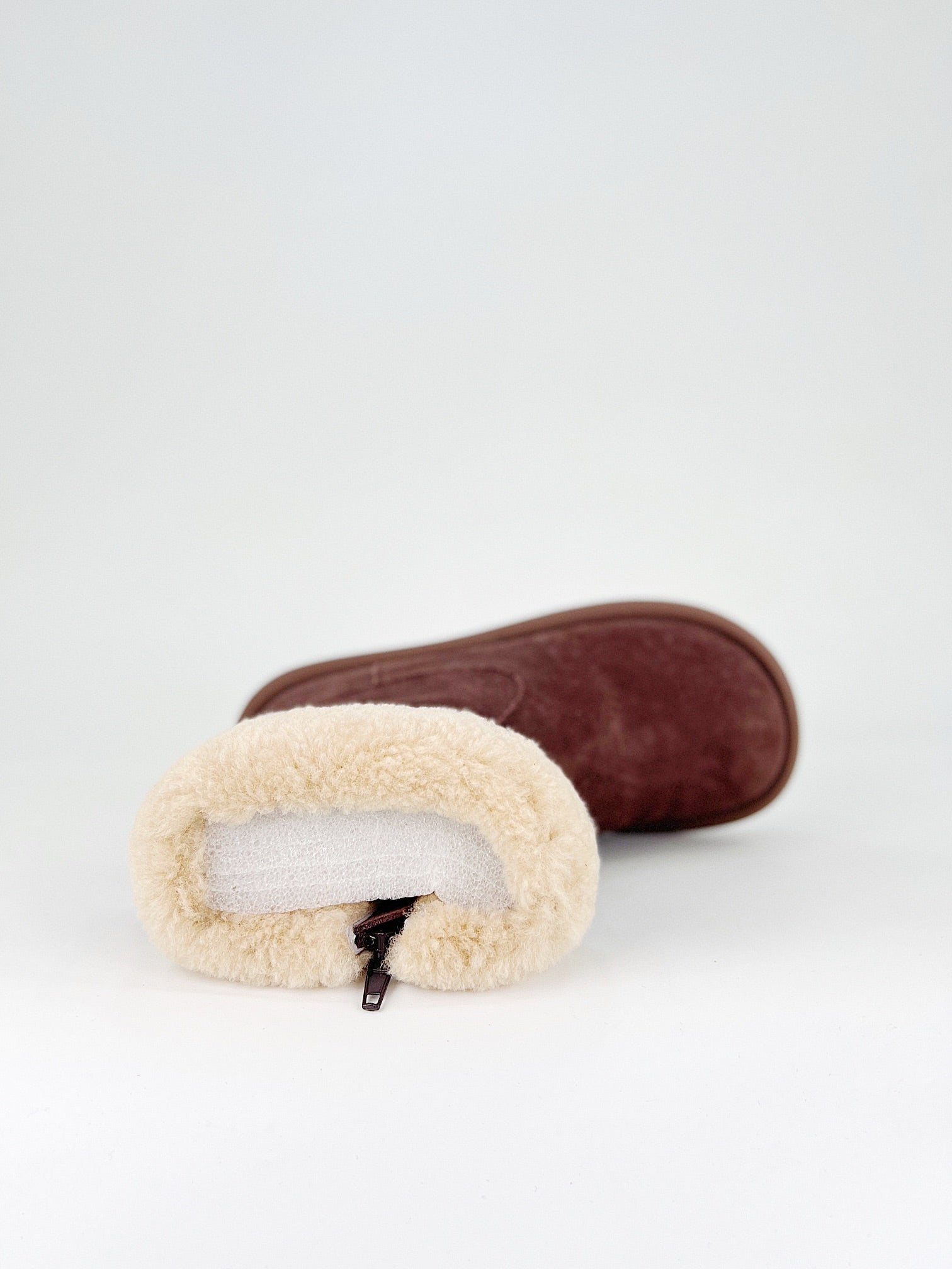 UGG versatile single product curly thin-soled boots  wine