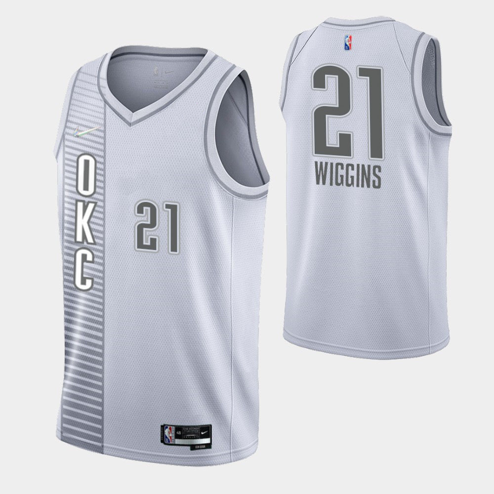 OKC white 21 wiggins jersey