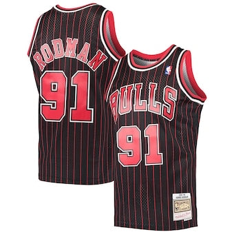 Maillot rétro Chicago Bulls 91 Rodman noir