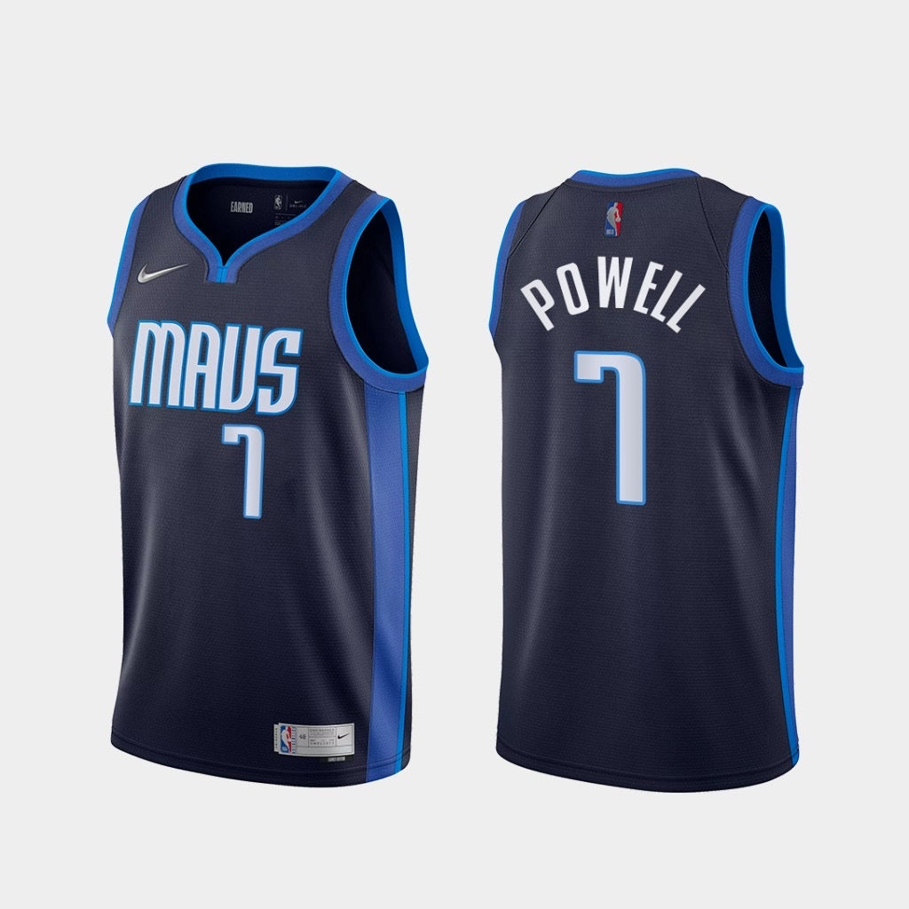 MAVS navy blue 7 powell jersey