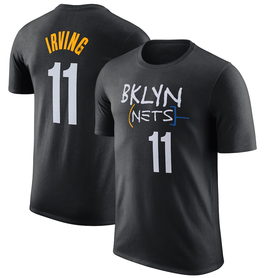 Kyrie Irving Brooklyn Nets Nike 2020/21 City Edition Name & Number T-Shirt # 11 - Black