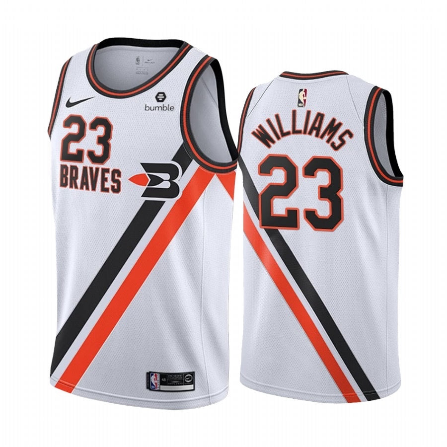 Maillot 23 williams Braves blanc/rouge