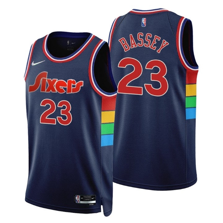 Maillot Sixers bleu foncé 23 bassey