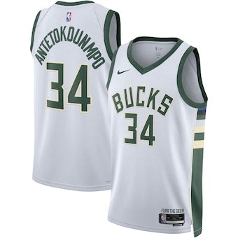 Milwaukee bucks green/white jersey