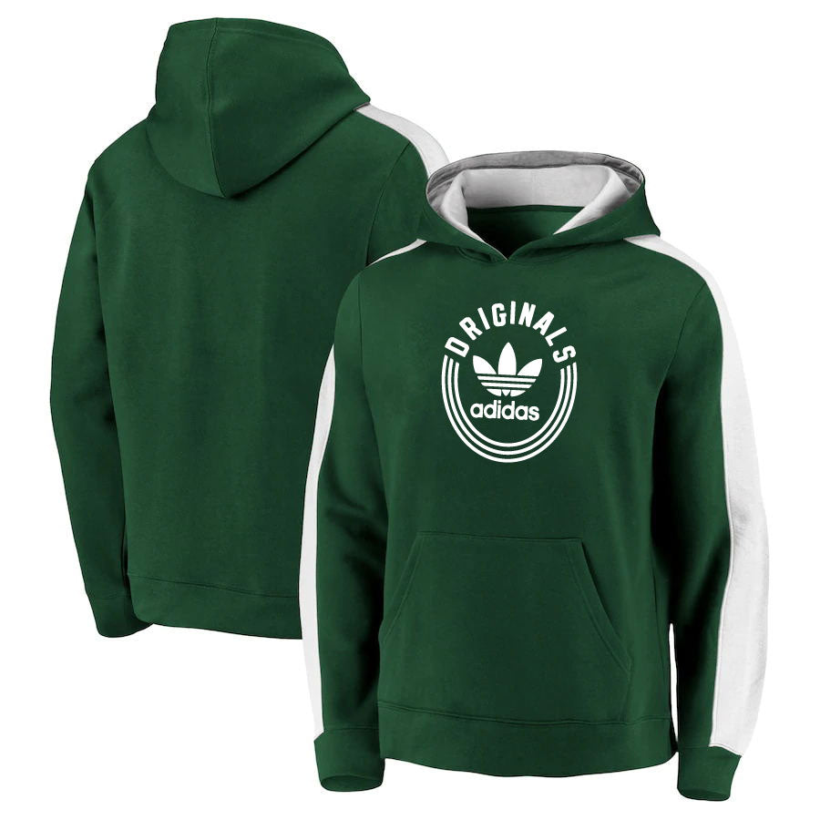 Adidas green and white hoodie
