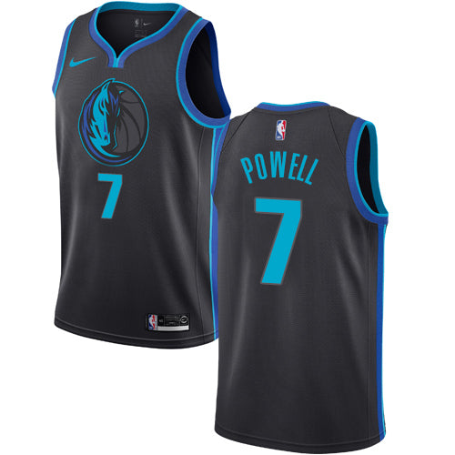 Mavericks black/blue 7 powell jersey