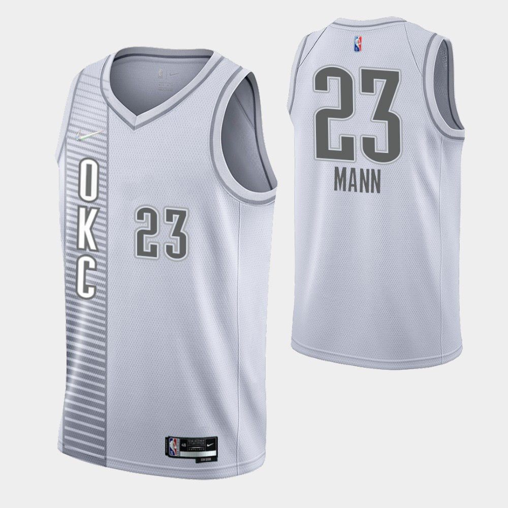 OKC white 23 mann jersey