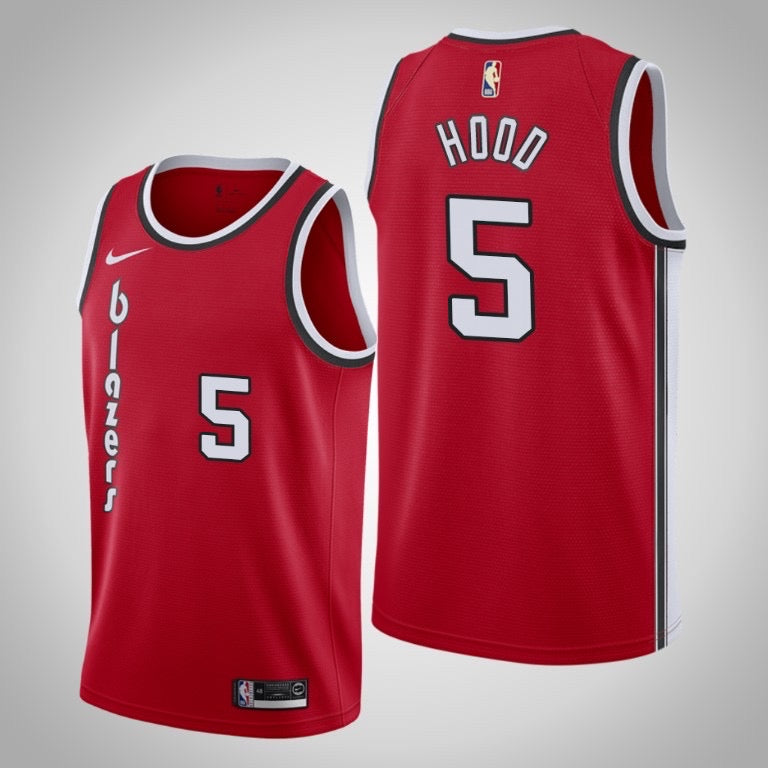 Blazers red 5 hood jersey