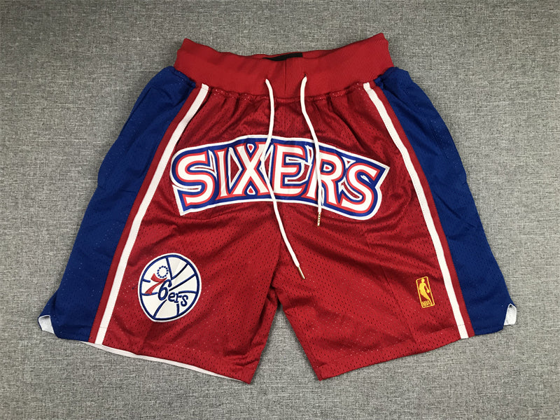 Sixers red/navy blue shorts