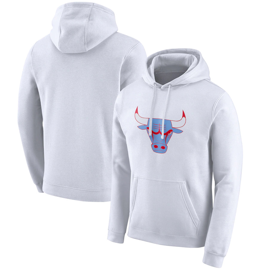 Chicago bulls white plain hoodie