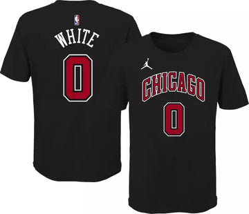 Jordan Youth Chicago Bulls Coby Blanc #0 Déclaration Noir T-shirt