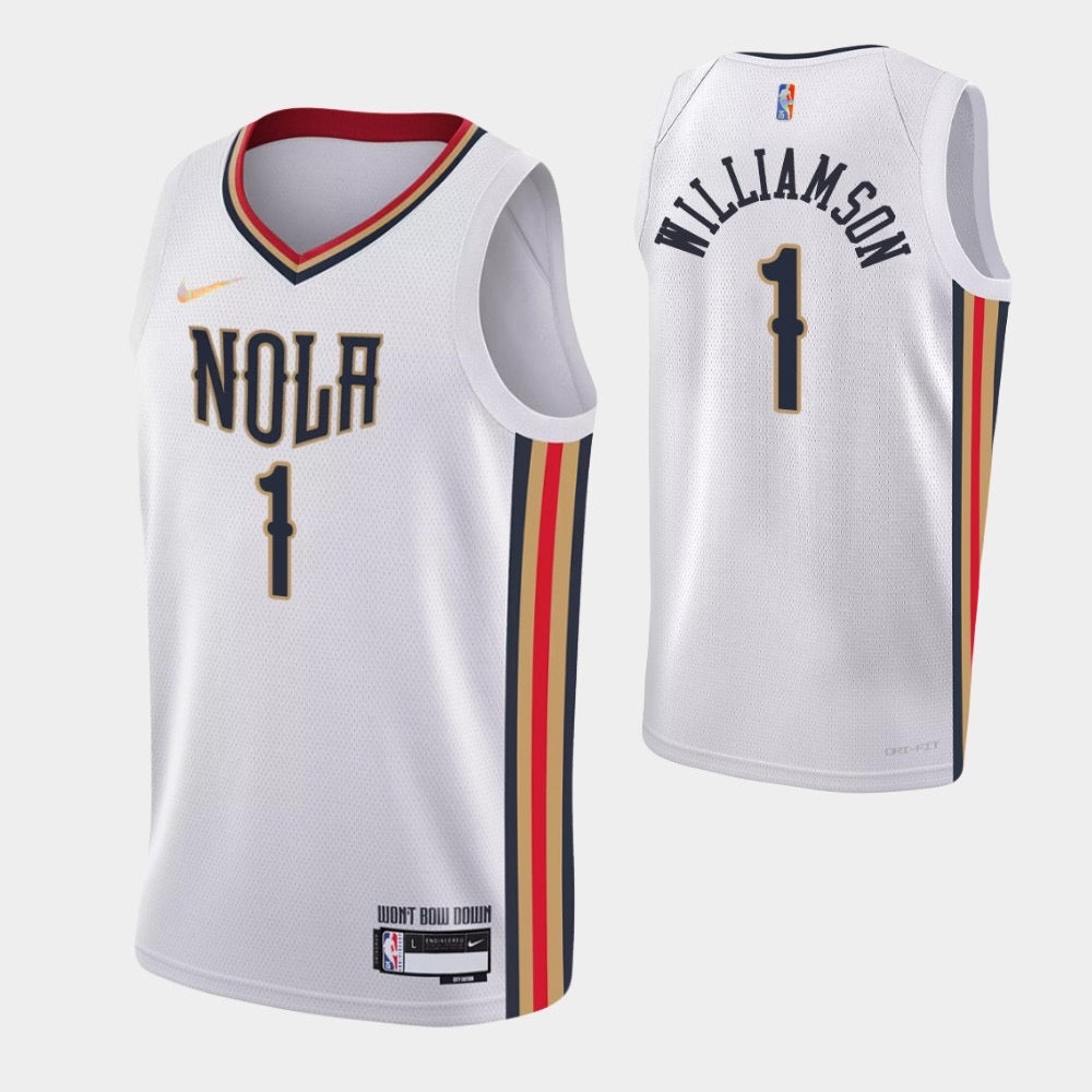 Maillot Nola blanc/orange 1 williamson