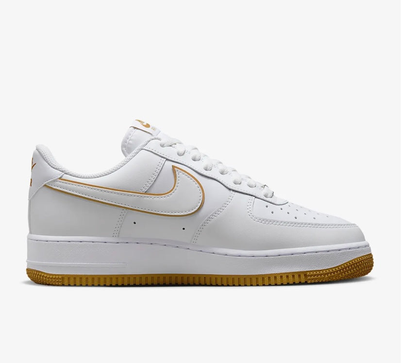 Nike airforce A1 gold and white shoes