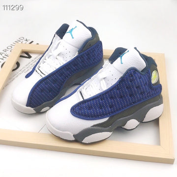 Air jordan 13 retro BP white and navy blue shoes