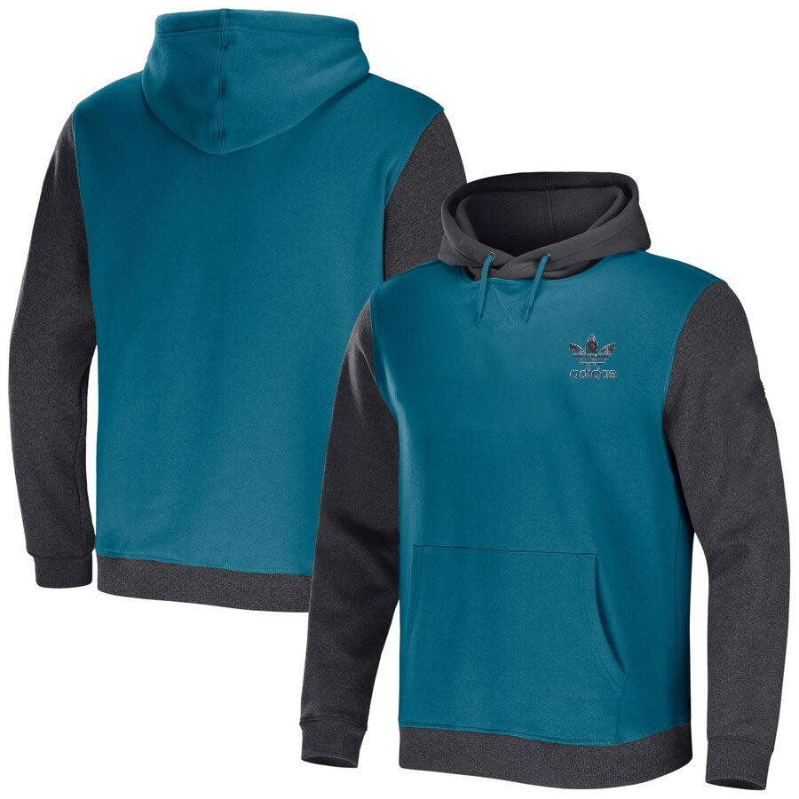 Adidas grey and blue hoodie