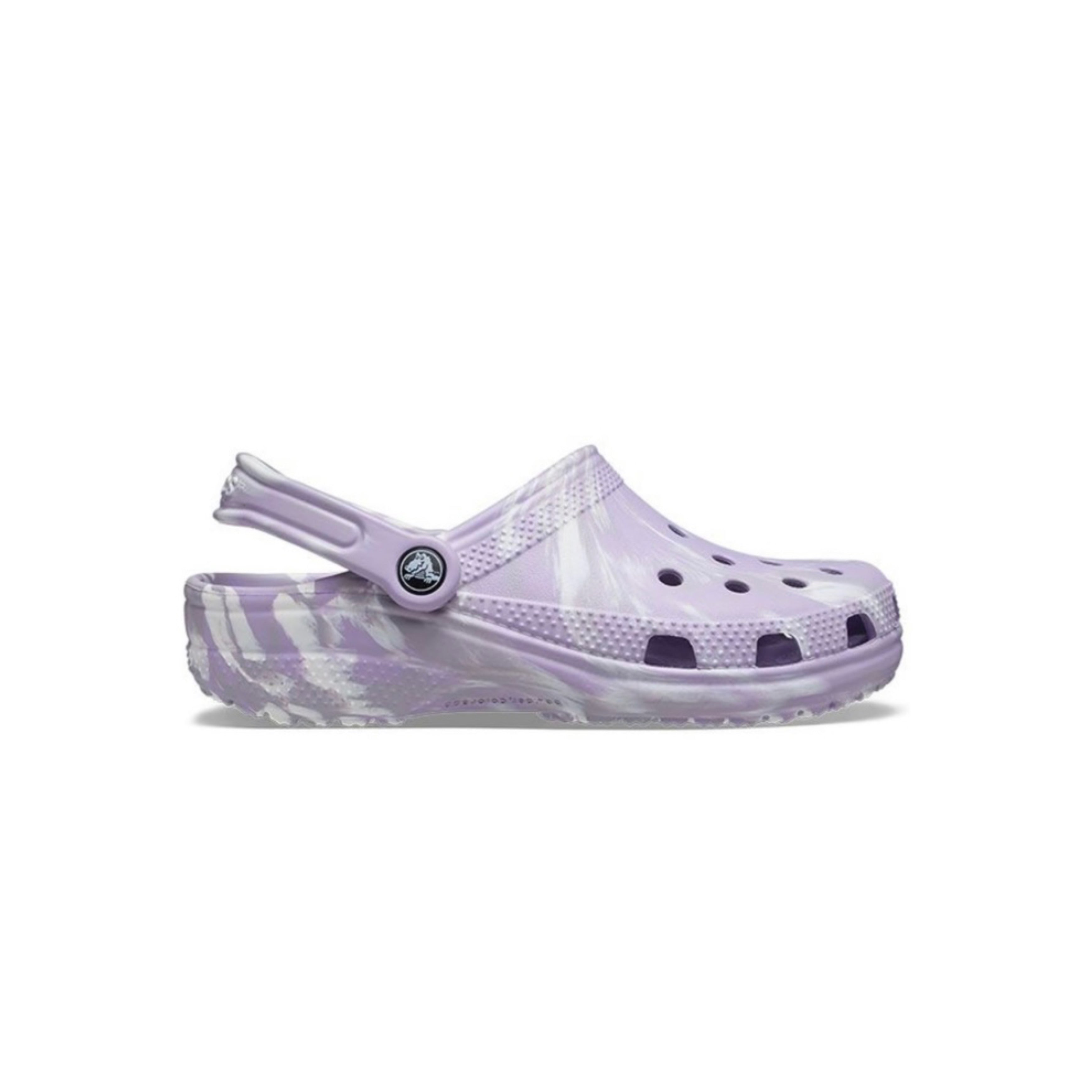 Marble purple crocs