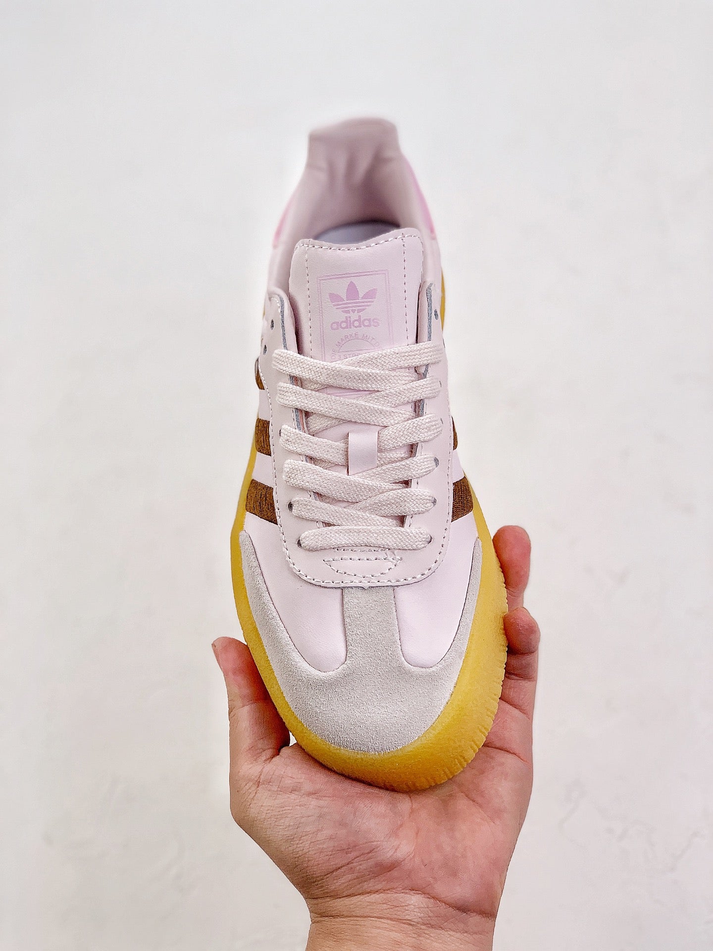 Adidas samba pink yellow shoes