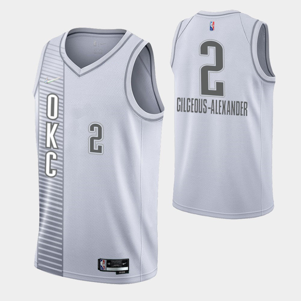 OKC white 2 gilgeous-alexander jersey