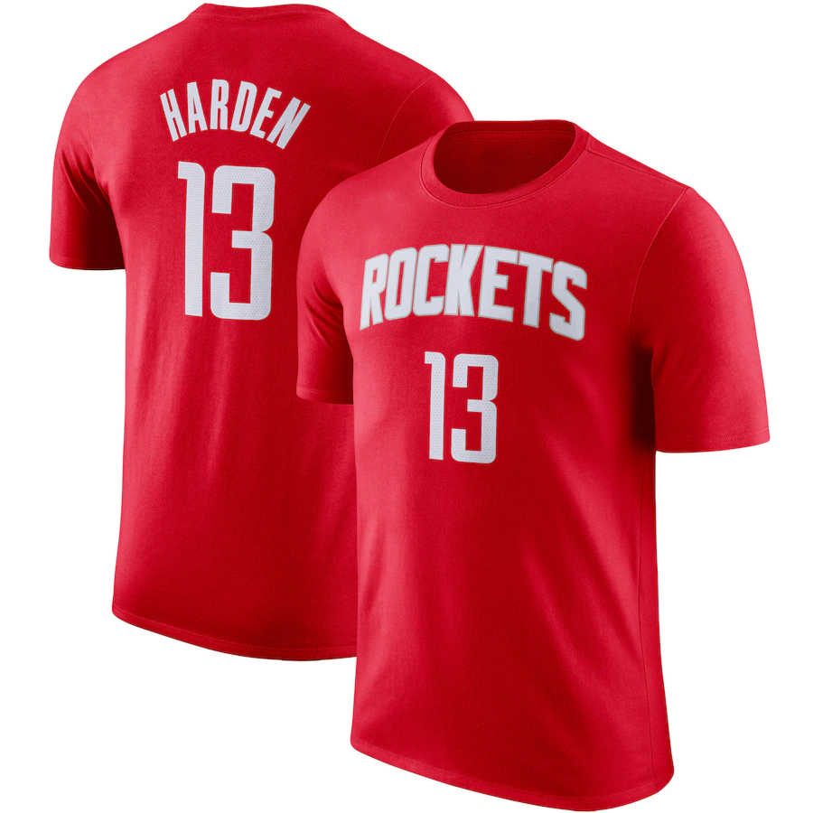 Nike Shirts Nike Drifit James Harden Houston Rockets Red Player Performance T-Shirt