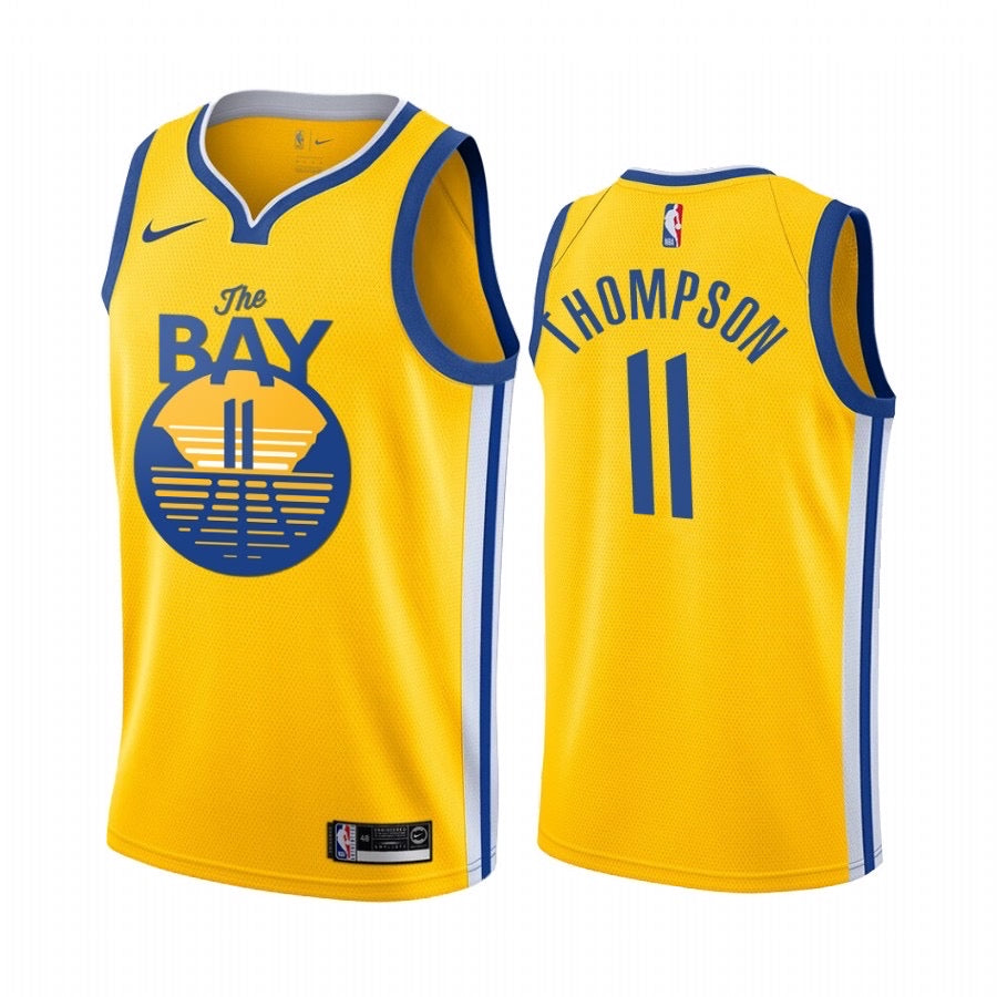 Le maillot jaune 11 Thompson des Warriors