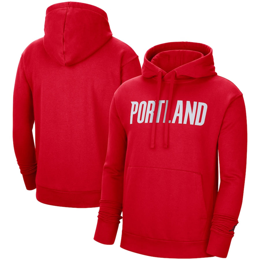 Sweat à capuche rouge Portland Trail Blazers