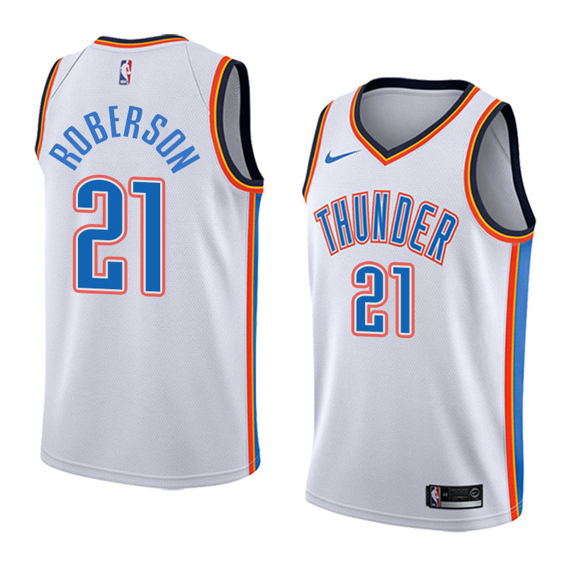 Thunder white 21 roberson jersey