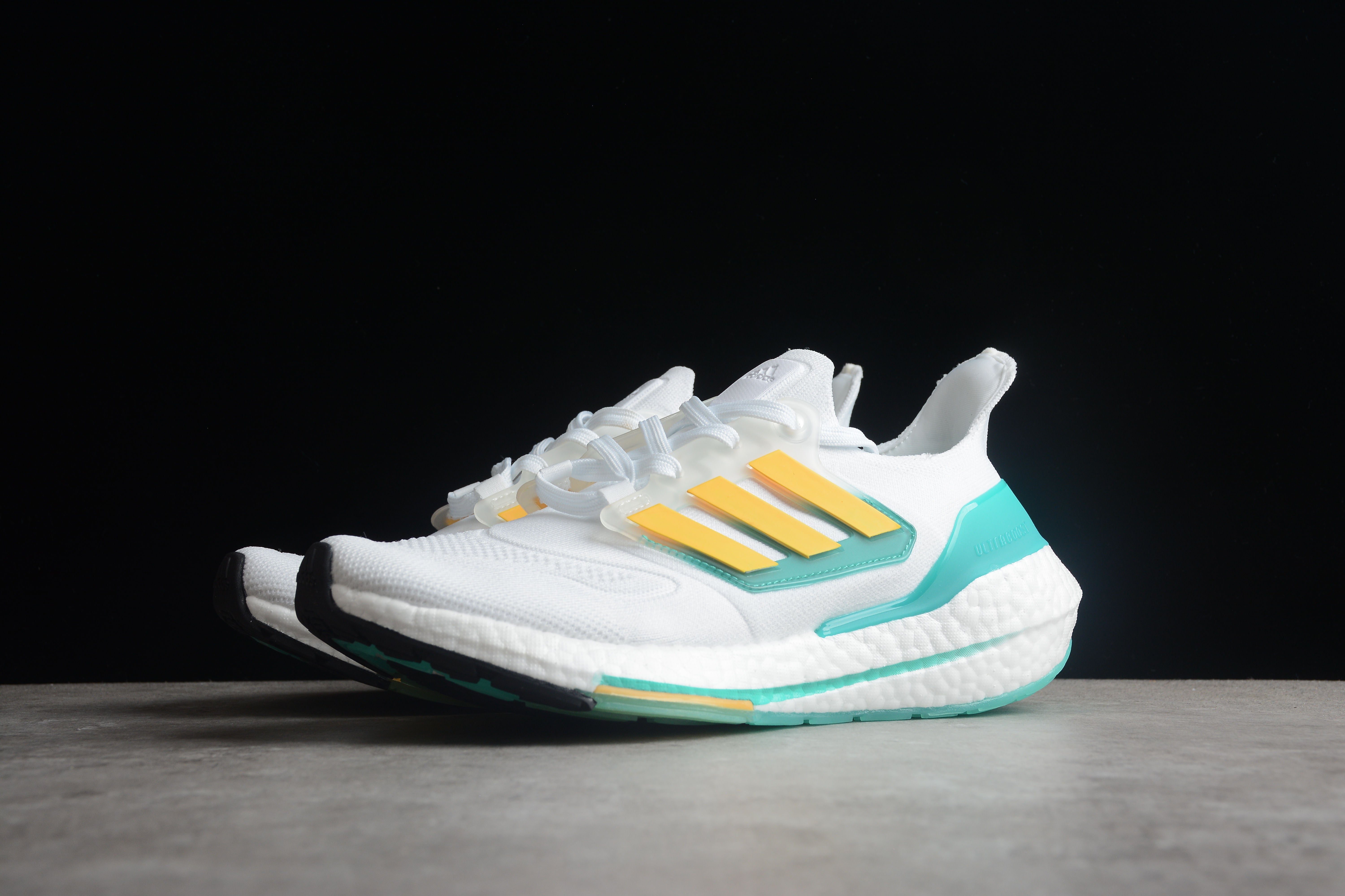 Adidas ultraboost white/blue/yellow  shoes