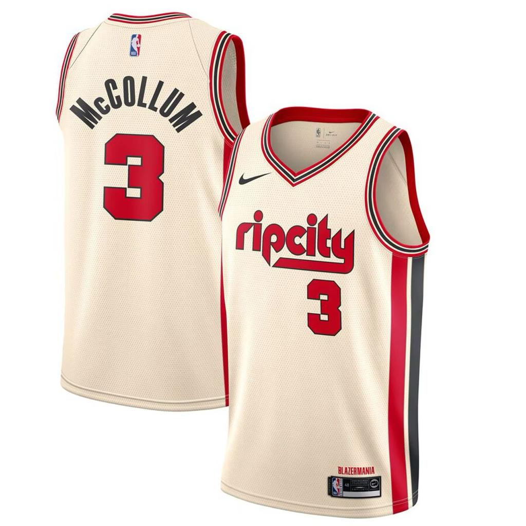 Portland Trail Blazers beige ripcity mccollum jersey