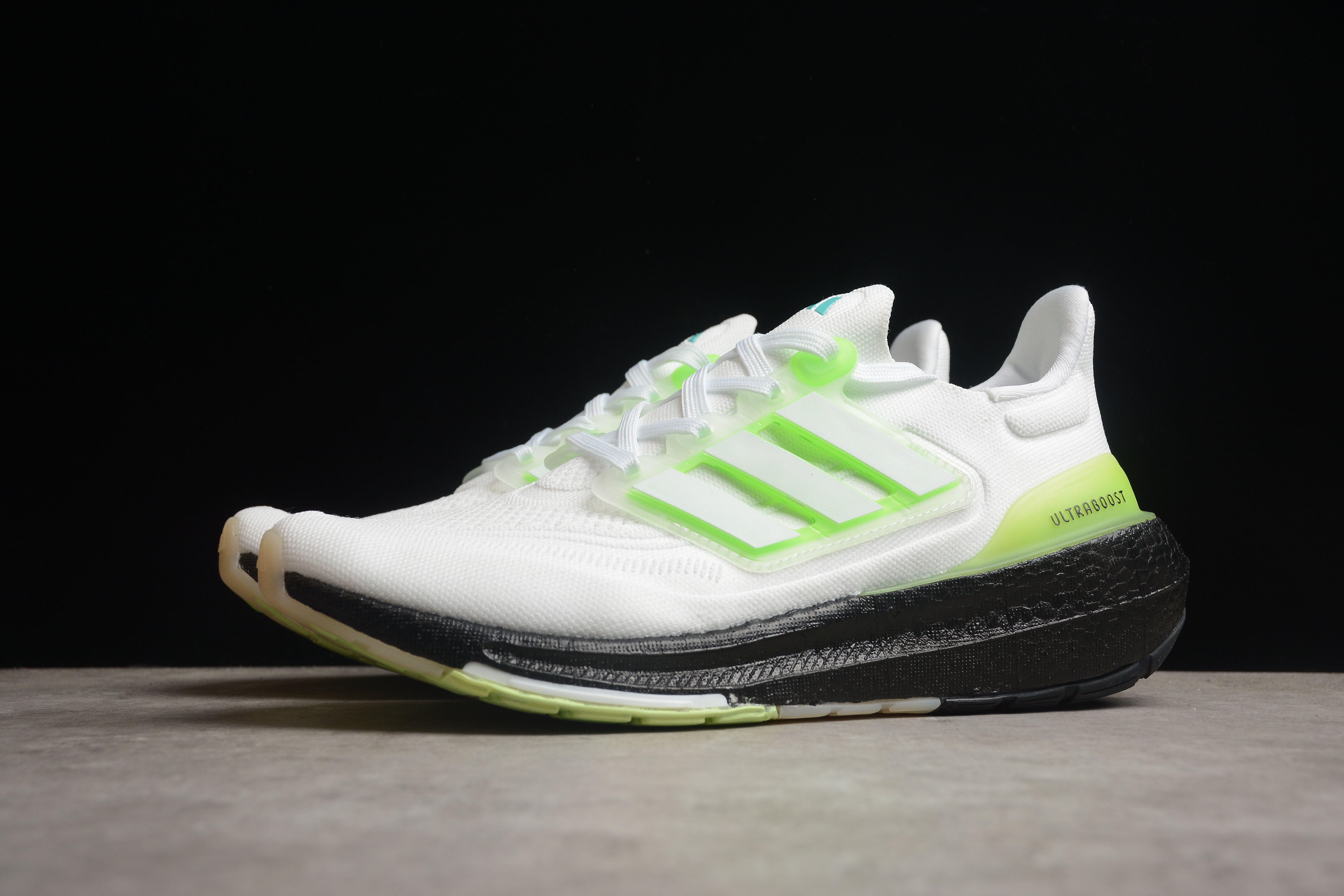 Adidas ultraboost white/black/green shoes