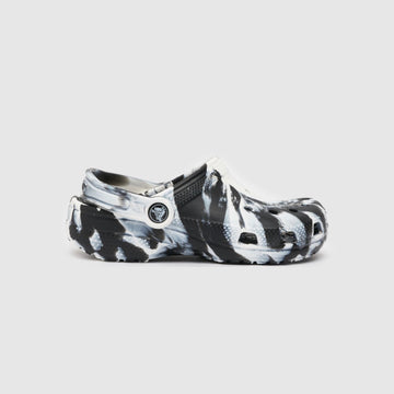 Marble black crocs