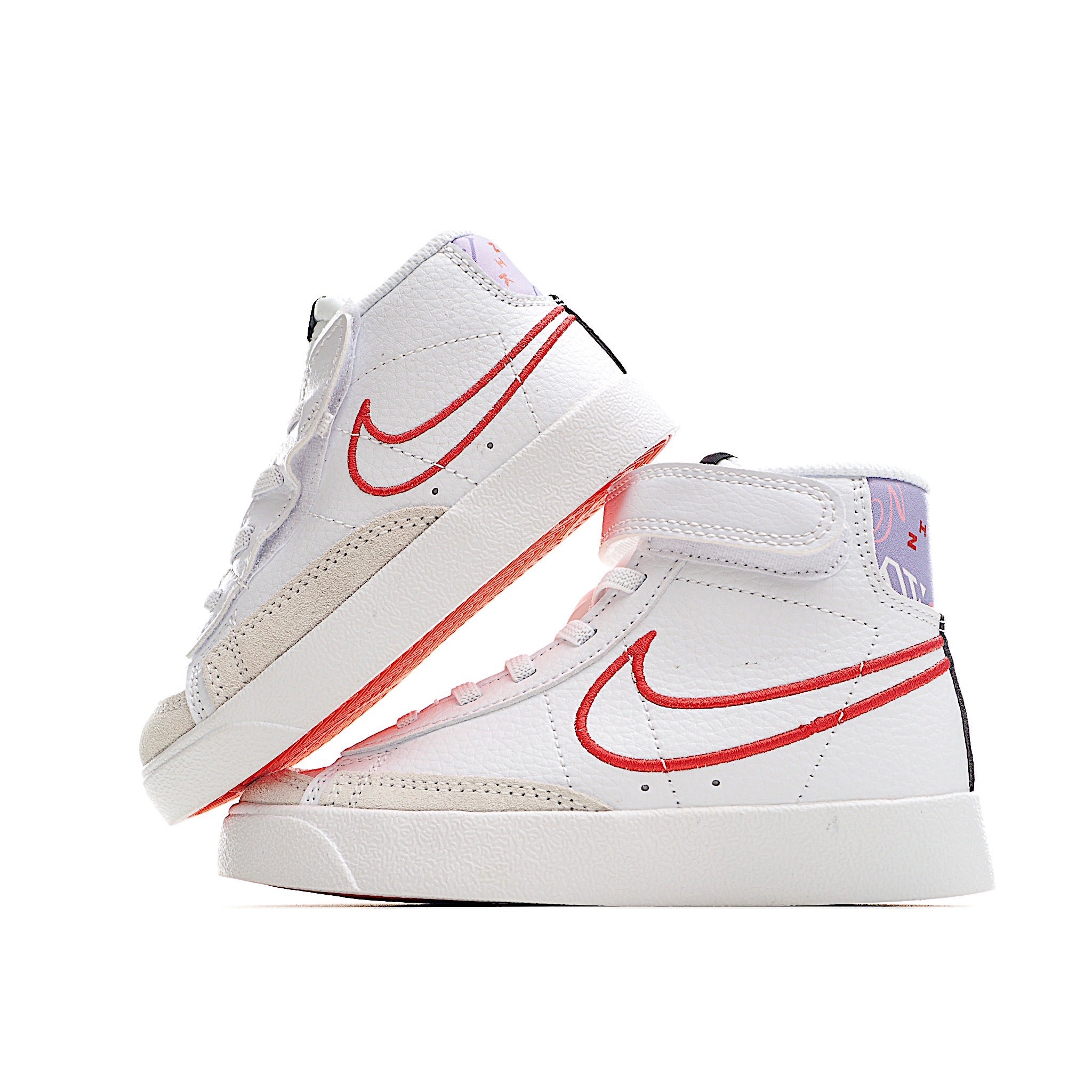 Nike high blazer purple and red shoes