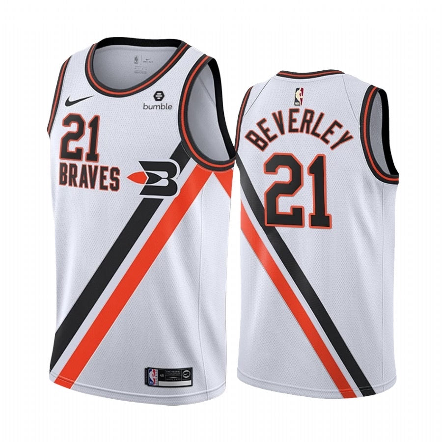 Braves white/red 21 beverley jersey