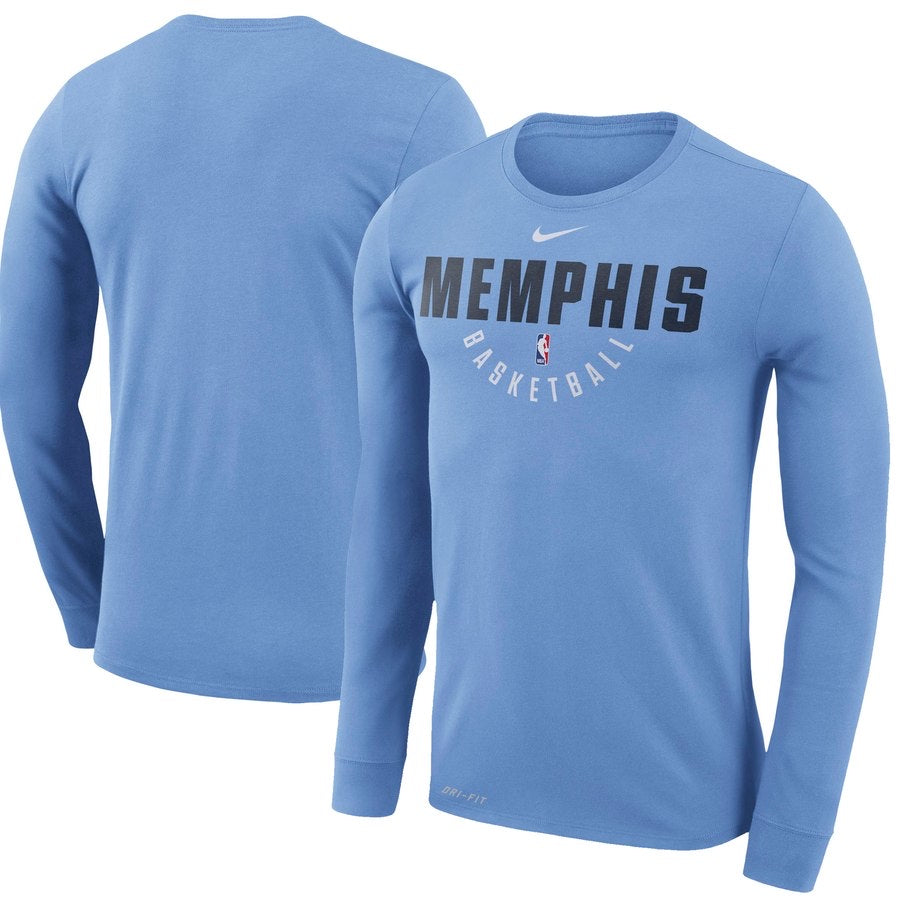 Chemise longue bleu clair des Grizzlies de Memphis